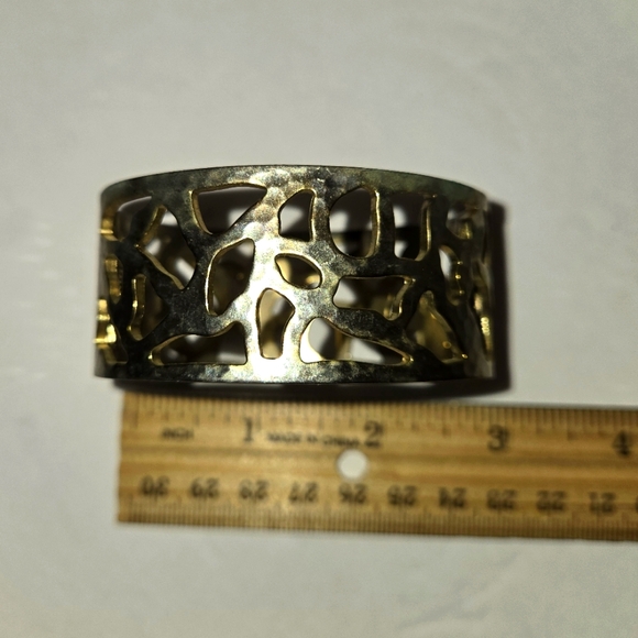 Goldtone Cutout Cuff Bracelet - Picture 1 of 8